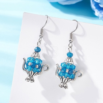 Glass Seed Beaded Dangle Earrings EJEW-MZ00703-02-1