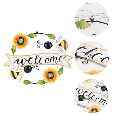 Iron Sunflower Ornaments AJEW-WH0155-66-1