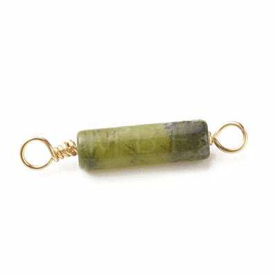 Natural Taiwan Jade Connector Charms PALLOY-JF01454-06-1