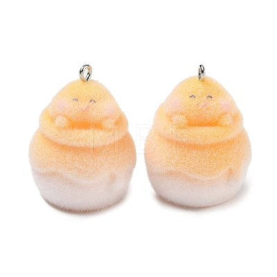 Flocking Opaque Resin Pendants RESI-F064-A17-1