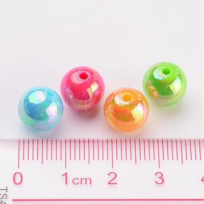 Colorful Round AB Color Acrylic Ball Beads for Kid Jewelry X-PL426-1