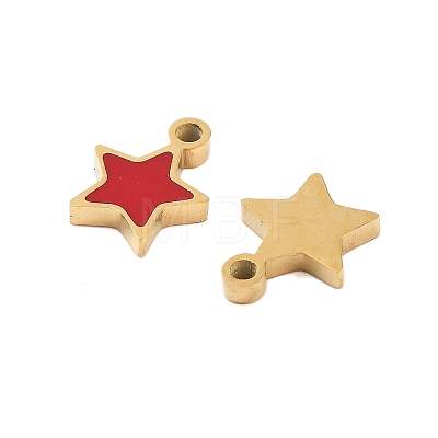 Ion Plating(IP) 304 Stainless Steel Enamel Charms STAS-Z078-24G-1