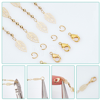 DIY Leaf Chain Bracelet Necklace Maknig Kit DIY-CA0005-12-1