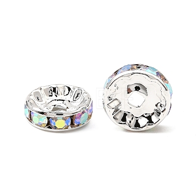 Brass Grade A Rhinestone Spacer Beads RSB039NF-02-1