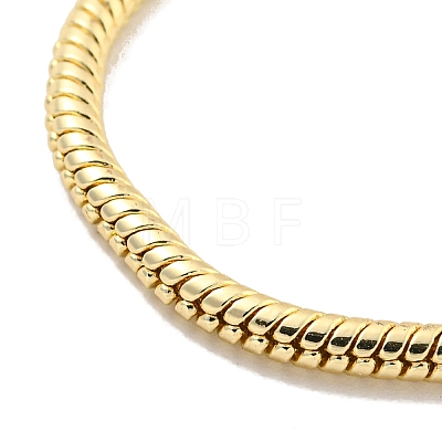 3MM Brass European Style Round Snake Chain Bracelets for Jewelry Making BJEW-G703-01G-1