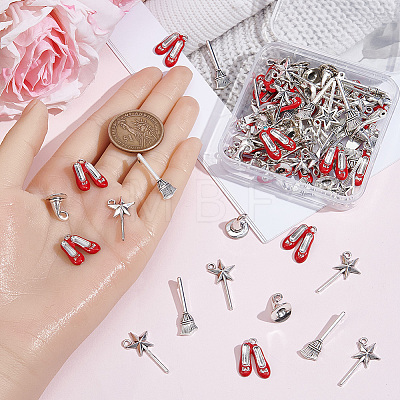 80Pcs 4 Styles Magic Girl Theme Alloy Pendants TIBEP-SC0003-66-1
