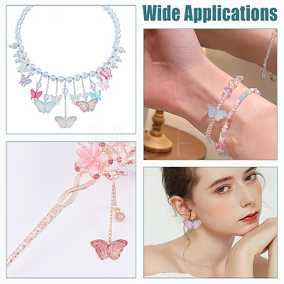 100Pcs Transparent Spray Painted Glass Beads GLAA-HY0001-41-1