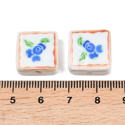 Printed Handmade Porcelain Beads PORC-G016-04C-1
