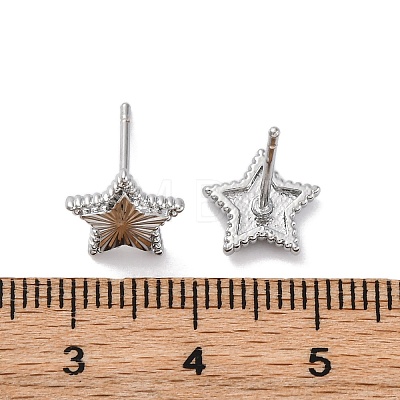 Brass Stud Earrings EJEW-D288-09P-1