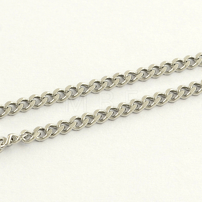 304 Stainless Steel Curb Chain Necklaces NJEW-R223-04-1