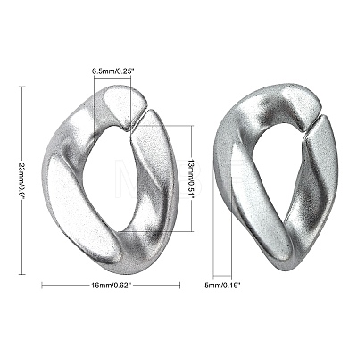 Opaque Spray Painted Acrylic Linking Rings LS-OACR-S021-19B-B02-1