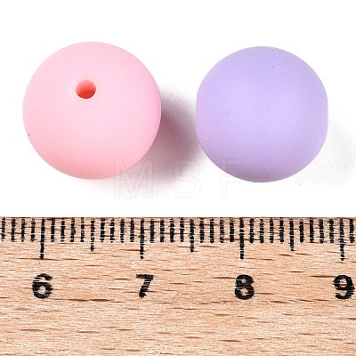 Rubberized Style Imitated Silicone Acrylic Beads MACR-T048-01A-14-1