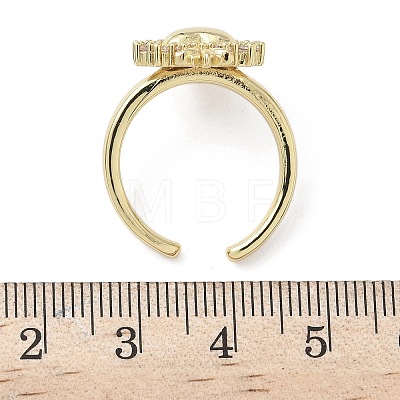 Brass Micro Pave Cubic Zirconia Cuff Rings RJEW-H236-24G-1
