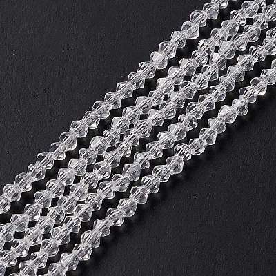 Clear Glass Bicone Beads Strands X-GLAA-S026-2mm-07-1