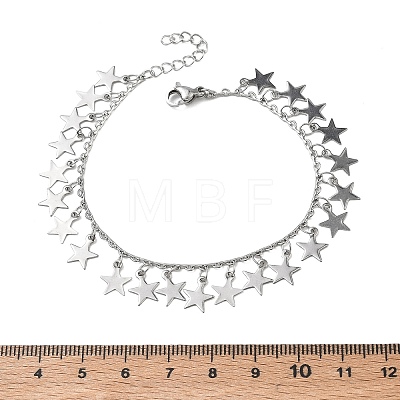 304 Stainless Steel Charm Bracelets for Women BJEW-D466-06P-1