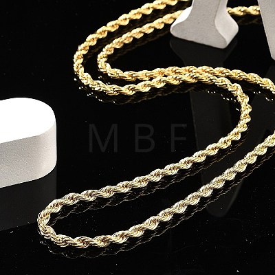 Brass Rope Chain Necklaces for Men Women NJEW-G160-09G-1