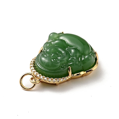 Natural Dyed Jade Pendants KK-C242-06G-03-1