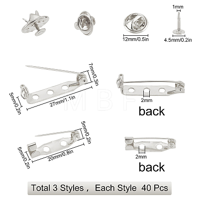 SUNNYCLUE 40 Set Iron Lapel Pin Backs FIND-SC0002-42-1