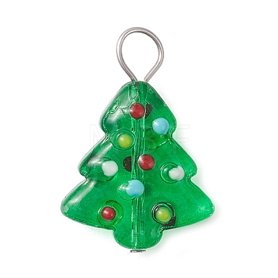 Handmade Bumpy Glass Enamel Pendants PALLOY-JF04469-02-1