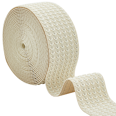 5 Yards Flat Polyester Elastic Wide Band OCOR-WH0090-052B-1