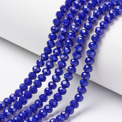 Opaque Solid Color Glass Beads Strands EGLA-A034-P10mm-D07-1