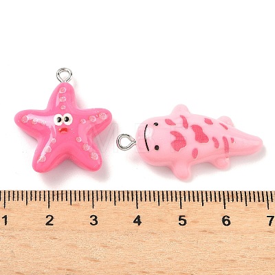 Opaque Resin Pendants X-RESI-I355-03P-01-1