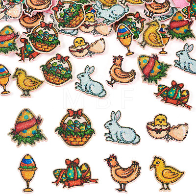 40Pcs 8 Styles Easter Polyester Cloth Sew On Ornament Accessories PATC-TA0001-62-1