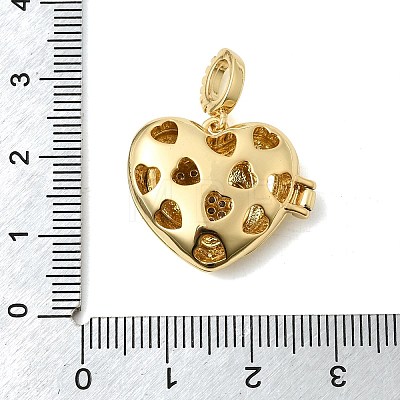 Brass Micro Pave Clear Cubic Zirconia Locket Pendants KK-H267-028A-03-1