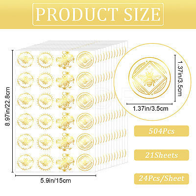 Gold Foil Self-adhesive Stickers DIY-WH20001-13G-1