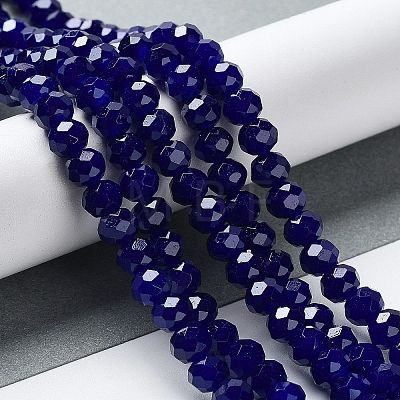 Baking Painted Imitation Jade Glass Bead Strands X-DGLA-A034-J8MM-A33-1