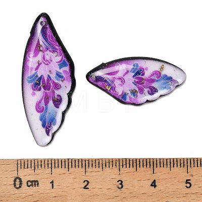 4Pcs 4 Styles Transparent Epoxy Resin Pendants RESI-B032-02E-1