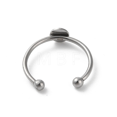 Adjustable 304 Stainless Steel Finger Rings Components STAS-K278-04A-P-1