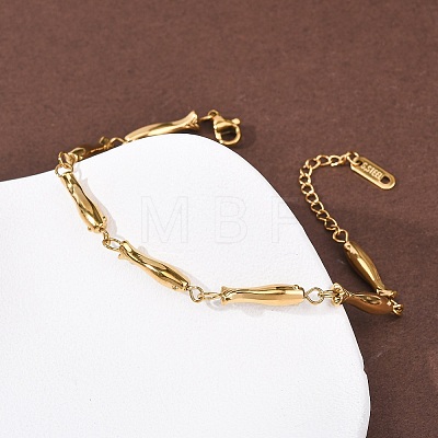 304 Stainless Steel Link Chain Bracelets for Women BJEW-K293-02G-1