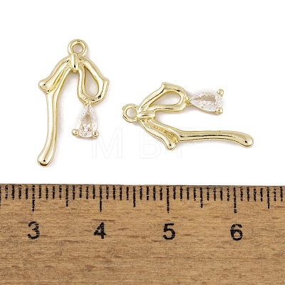 Brass Micro Pave Clear Cubic Zirconia Pendants KK-L212-06G-1