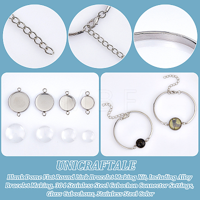 Unicraftale Blank Dome Flat Round Link Bracelet Making Kit DIY-UN0004-59-1
