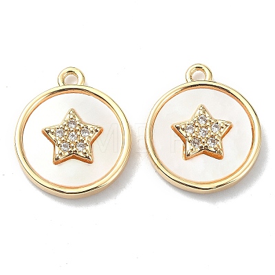 Brass Micro Pave Cubic Zirconia Charms X-KK-B072-02G-1