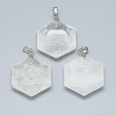 Natural Quartz Crystal Pendants G-S334-003N-1
