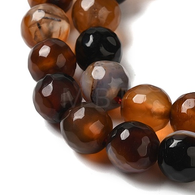 Dyed & Heated Natural Banded Agate Beads Strands G-P539-F01-02-1