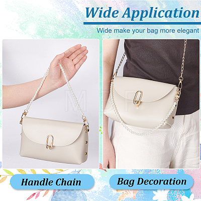   2Pcs Plastic Imitation Pearl Bead Bag Straps FIND-PH0008-18B-1