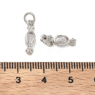 Brass Micro Pave Clear Cubic Zirconia Pendants KK-B170-25P-1