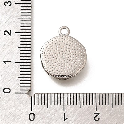 Brass Pave Natural White Shell Pendants KK-B127-10P-1