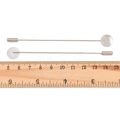 Brass Stick Lapel Pins with Round Pad Tray KK-A301-01P-1