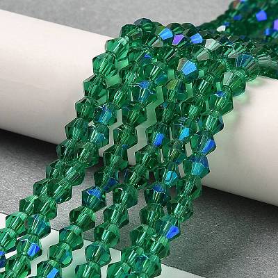 Transparent Electroplate Glass Beads Strands GLAA-F029-3mm-D10-1