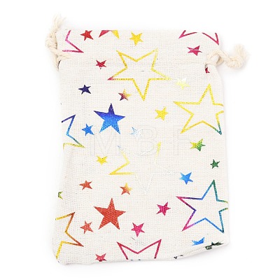 Christmas Theme Cotton Fabric Cloth Bag ABAG-H104-B14-1