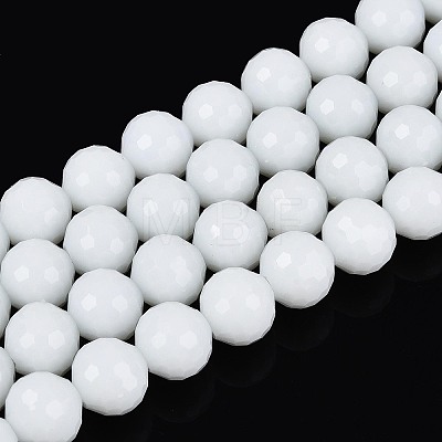 Opaque Solid Color Glass Bead Strands GLAA-R095-P10mm-01-1