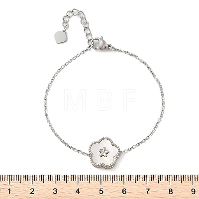 304 Stainless Steel Cable Chain Charm Bracelets for Women BJEW-U024-03P-01-1