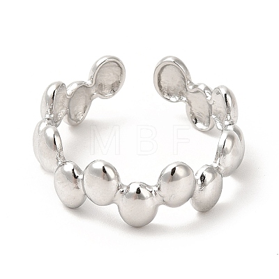 304 Stainless Steel Oval Wrap Open Cuff Ring for Women RJEW-E063-15P-01-1