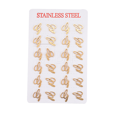 304 Stainless Steel Stud Earrings EJEW-F200-02G-1