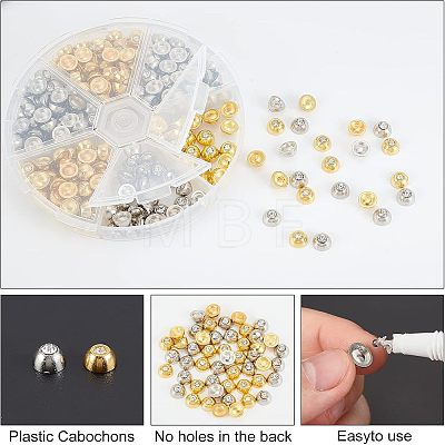 SUPERFINDINGS 2 Colors CCB Plastic Cabochons PACR-FH0001-03-1