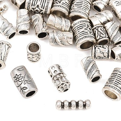 Tibetan Style Alloy Tube Beads FIND-C093-01AS-1